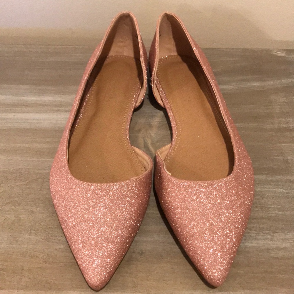 ASOS :Shoes: Rose Gold Glitter Flats